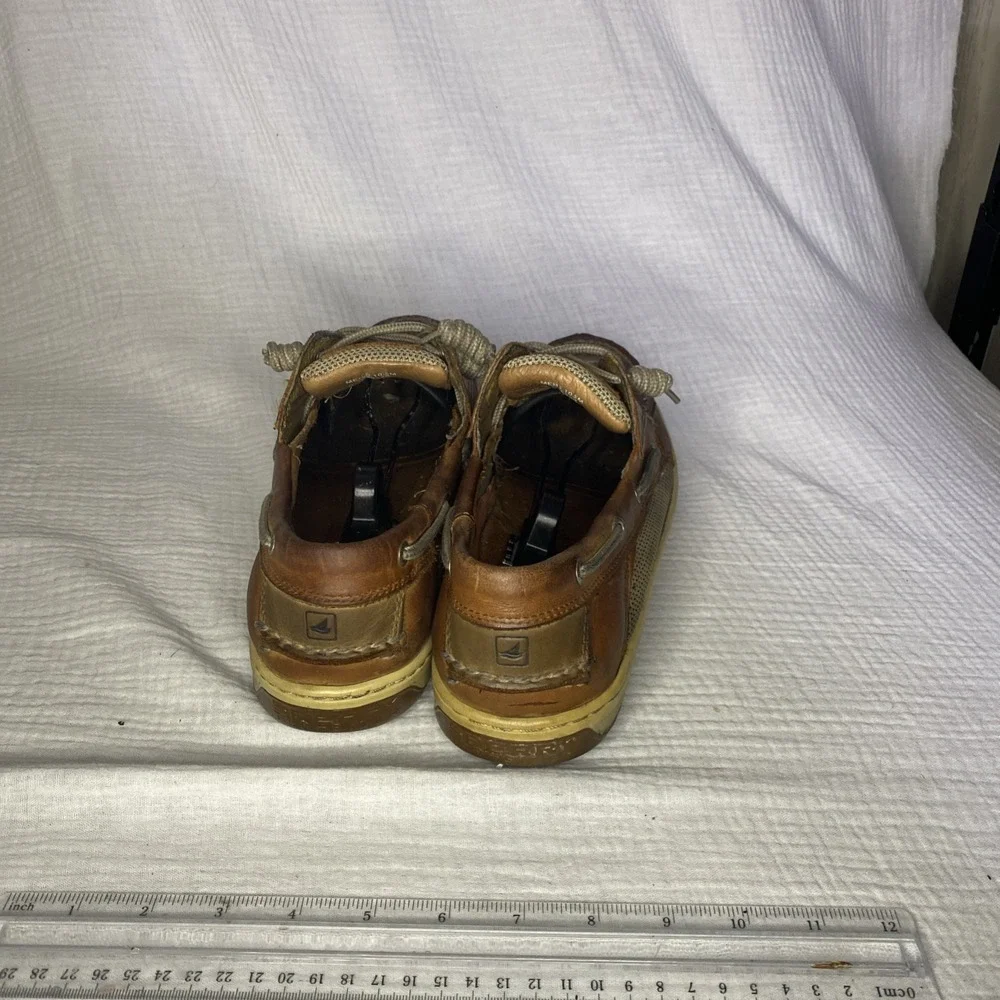 Sperry Shoes Mens 10.5 Brown Leather Top Sider Billfish Boat Deck 3 Eye Nautical